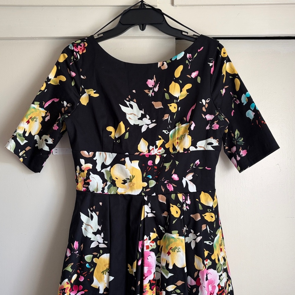 The Hepburn  floral black midi by The Pretty Dress Company Size 12
